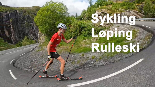 I Bergsdalen Opp konkurreres det i å komme seg raskest opp dalen, enten ved å sykle, løpe eller å gå på rulleski. (Foto: Arne Dag Myking)
