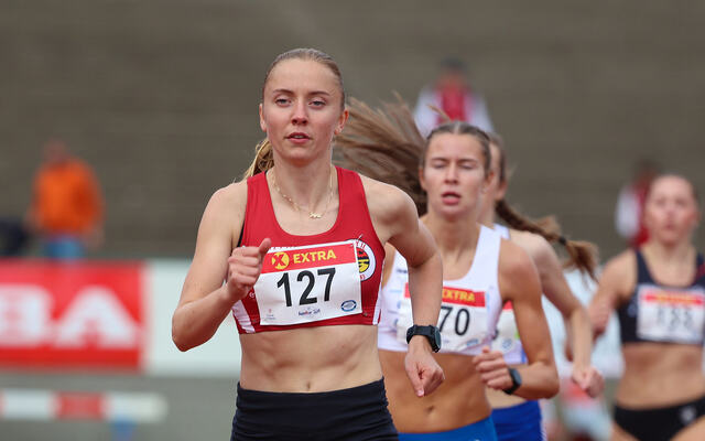 Ingrid Kilvær Nilssen gikk hardt ut og holdt unna til sitt første NM-gull utendørs. (Foto: Arne Dag Myking)