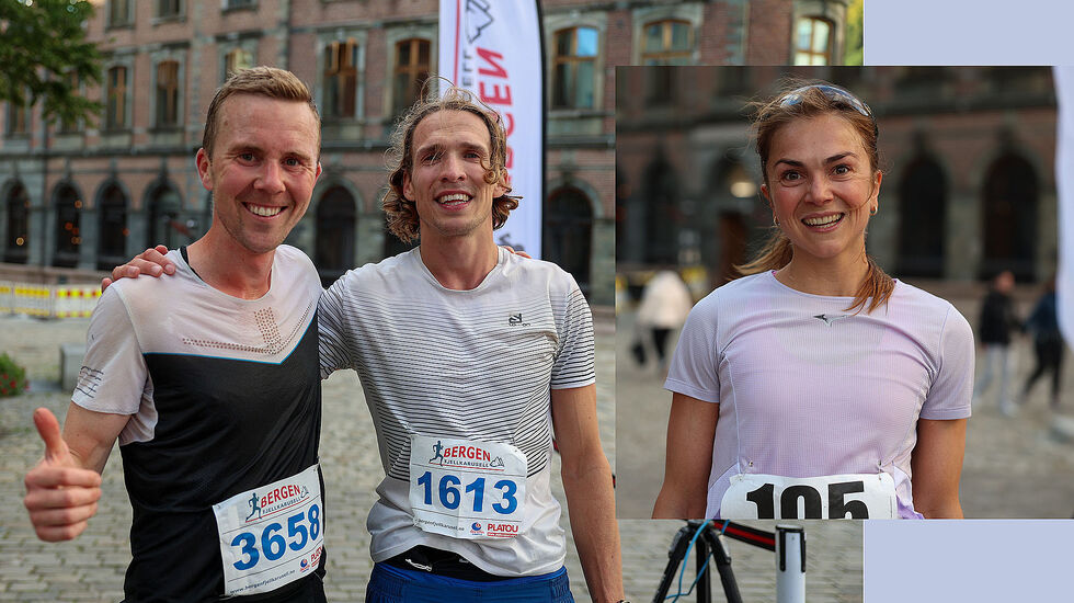 Erland Eldrup og Anders Sommer var de to raskeste menn over fjellet fra Arna til Bergen, der Erland var den aller raskeste. Silje Oksholm Arnøy var raskeste kvinne. (Alle foto: Arne Dag Myking)