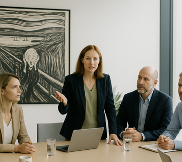 Når ledergruppen våger å stille de ærlige spørsmålene, kan rommet forvandles fra rapportering til læring og ny kultur. (Foto: Ai, Ingar Næss)