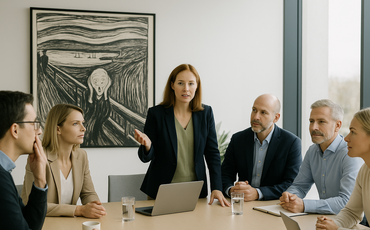 Når ledergruppen våger å stille de ærlige spørsmålene, kan rommet forvandles fra rapportering til læring og ny kultur. (Foto: Ai, Ingar Næss)