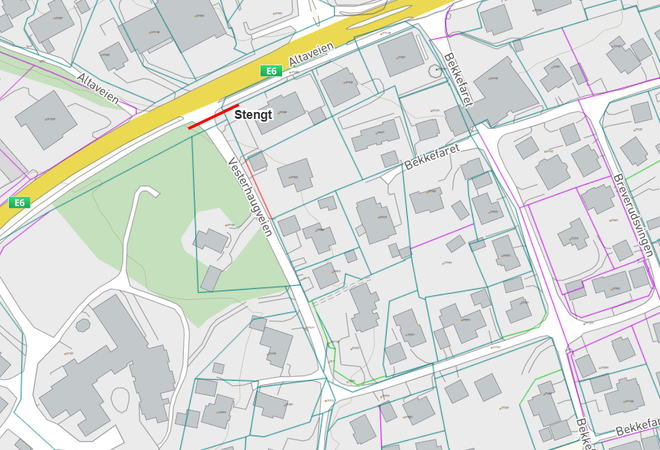 Vesterhaugveien stengt