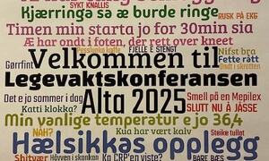 Ordsky på uniform til arrangøren ved Norsk Legevaktskonferanse 2025
