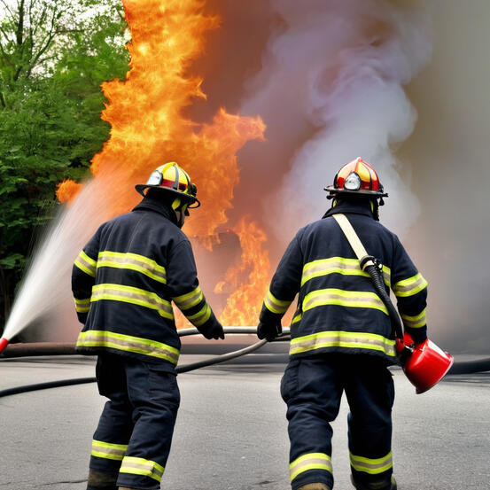 Brannmenn på jobb. Foto: AI Brannmenn på jobb. Foto: AI