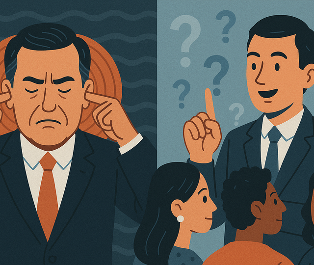 Når lederen slutter å være nysgjerrig, stopper også læringen. Å stille spørsmål er ikke et tegn på svakhet – men på modenhet og styrke Når lederen slutter å være nysgjerrig, stopper også læringen. Å stille spørsmål er ikke et tegn på svakhet – men på modenhet og styrke