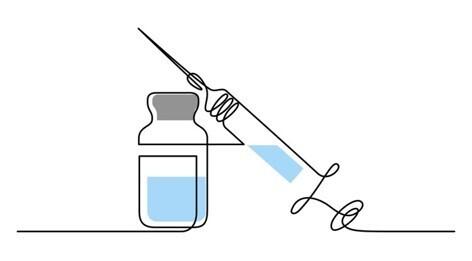 På bilde: Tegning av sprøyte og vaksineglass. Bilde er hentet fra Pixabay. På bilde: Tegning av sprøyte og vaksineglass. Bilde er hentet fra Pixabay.