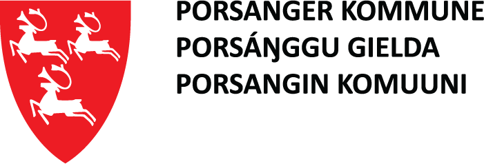 Porsangers kommunevåpen med navnetrekk høyre