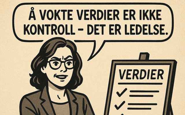 Verdier blir først virksomme når de vises i beslutninger, prioriteringer og handling i lederhverdagen, ikke bare i strategidokumentene. Verdier blir først virksomme når de vises i beslutninger, prioriteringer og handling i lederhverdagen, ikke bare i strategidokumentene.