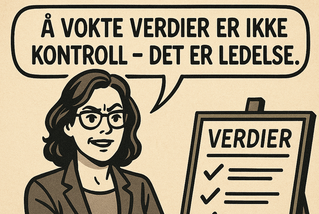Verdier blir først virksomme når de vises i beslutninger, prioriteringer og handling i lederhverdagen, ikke bare i strategidokumentene. Verdier blir først virksomme når de vises i beslutninger, prioriteringer og handling i lederhverdagen, ikke bare i strategidokumentene.