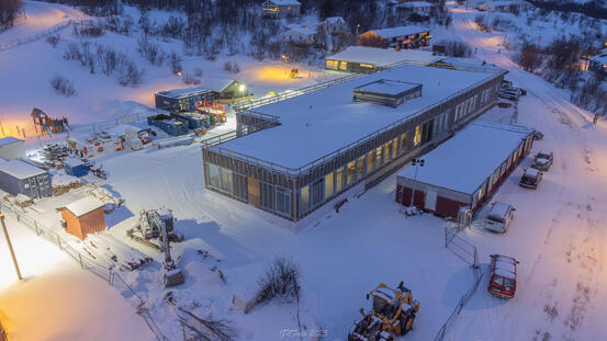 Den nye barnehagen sette fra 20 meter opp.