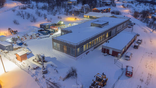 Den nye barnehagen sette fra 20 meter opp.