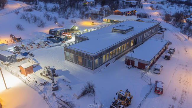 Den nye barnehagen sette fra 20 meter opp.