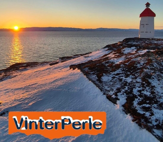 vinterperle-skilt bilde av fyrtårn Foto:friluftsraad.perletur.no