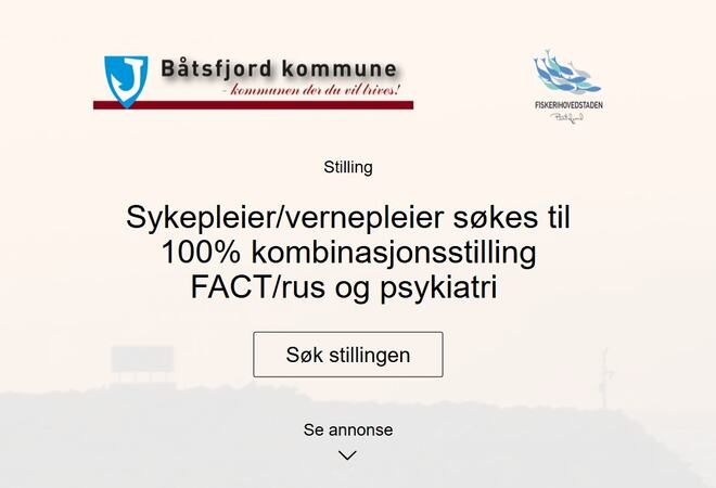 På bilde: Stillingsannonse på jobbnorge.no