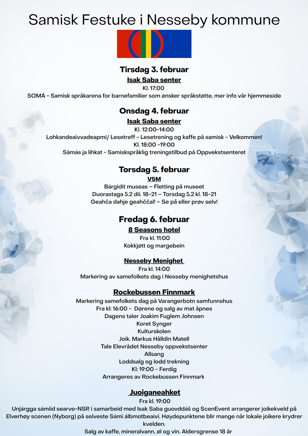 Plakat til samisk festuke 2026