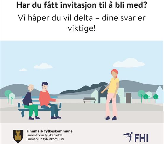 Plakat om Folkehelseundersøkelsen fra FHI og Fylkeskommunen