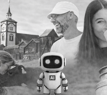 Når AI kan produsere uendelig med innhold, blir menneskelig identitet, kultur og ekte historier stadig viktigere for å skape tillit. (Illustrasjon: Ingar Næss/KI)