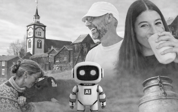 Når AI kan produsere uendelig med innhold, blir menneskelig identitet, kultur og ekte historier stadig viktigere for å skape tillit. (Illustrasjon: Ingar Næss/KI)