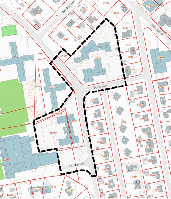 kartbilde over berørt område