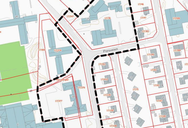 kartbilde over berørt område