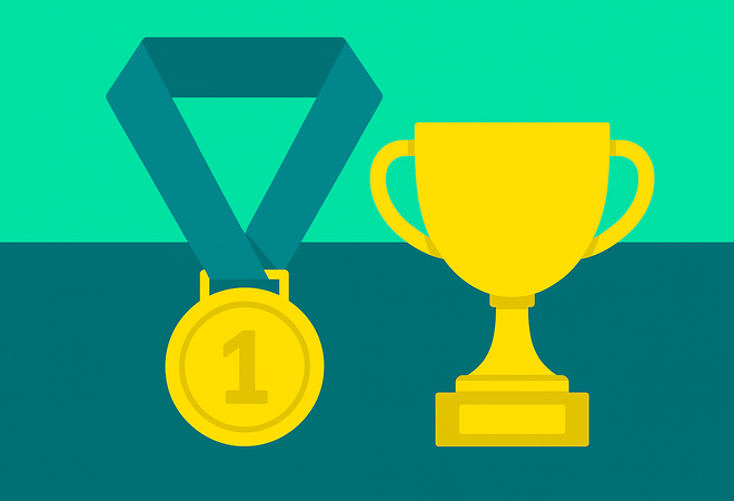 gullmedalje og pokal