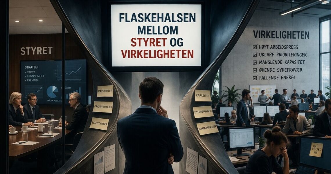 Når informasjon filtreres gjennom én person, avgjøres ikke bare hva styret vet, men hvor raskt virksomheten faktisk beveger seg.