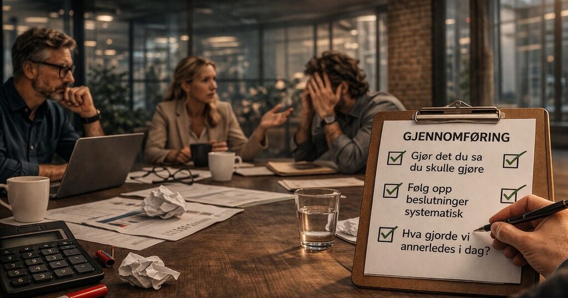 Gode beslutninger betyr lite hvis ingen følger opp. Det er ikke møtene som avgjør, det er det som skjer etterpå.