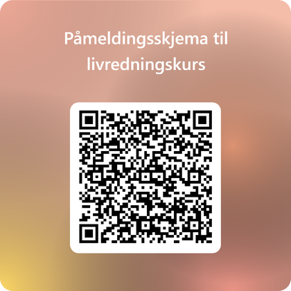 QR-kode for å melde seg på livredningskurs