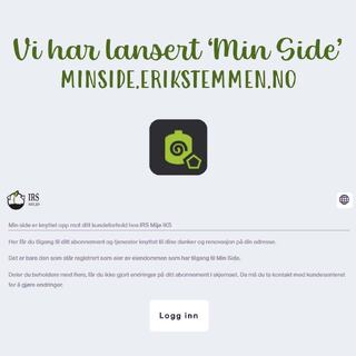 Bilde av innloggingssiden til Min Side, www.minside.erikstemmen.no