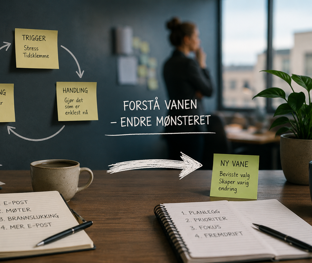 Gamle arbeidsvaner forsvinner sjelden av seg selv. Varig endring starter når ledere forstår hvorfor medarbeidere velger den samme løsningen – igjen og igjen.