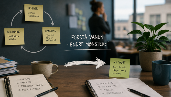 Gamle arbeidsvaner forsvinner sjelden av seg selv. Varig endring starter når ledere forstår hvorfor medarbeidere velger den samme løsningen – igjen og igjen.