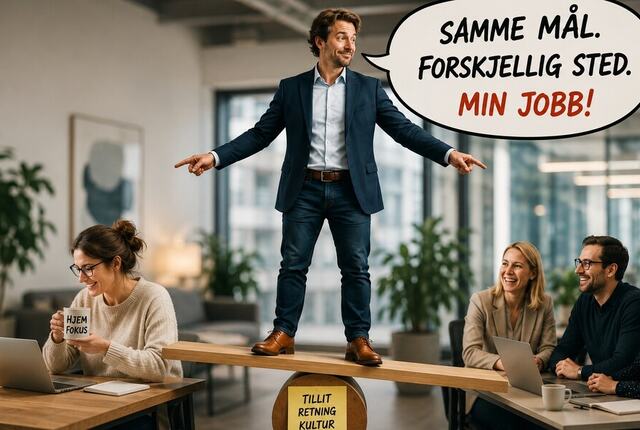 Hybrid ledelse handler ikke om kontroll, men om å skape tydelig retning, sterke relasjoner og tillit, uansett hvor medarbeiderne arbeider. Hybrid ledelse handler ikke om kontroll, men om å skape tydelig retning, sterke relasjoner og tillit, uansett hvor medarbeiderne arbeider.
