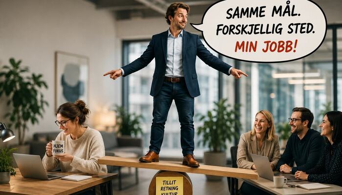 Hybrid ledelse handler ikke om kontroll, men om å skape tydelig retning, sterke relasjoner og tillit, uansett hvor medarbeiderne arbeider.